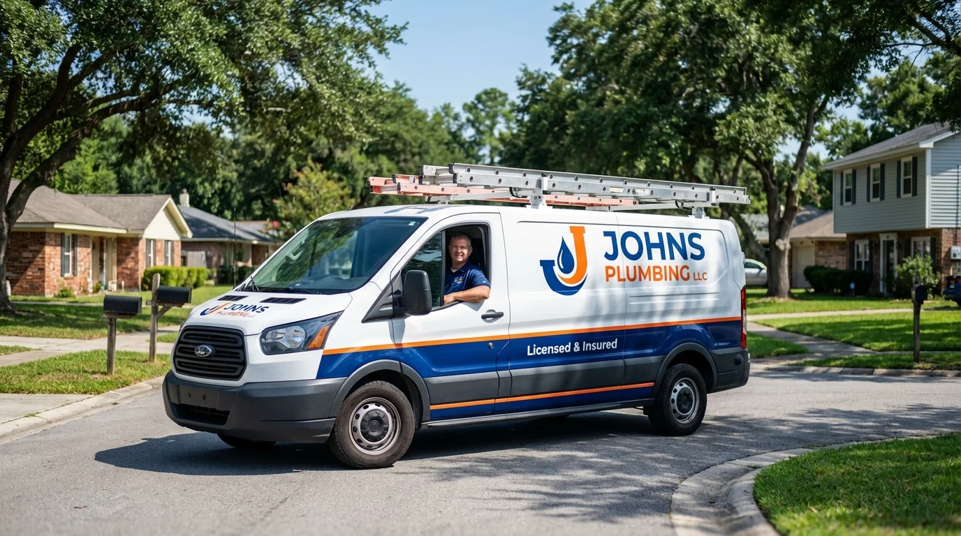 Johns Plumbing LLC service van in Brazil, IN