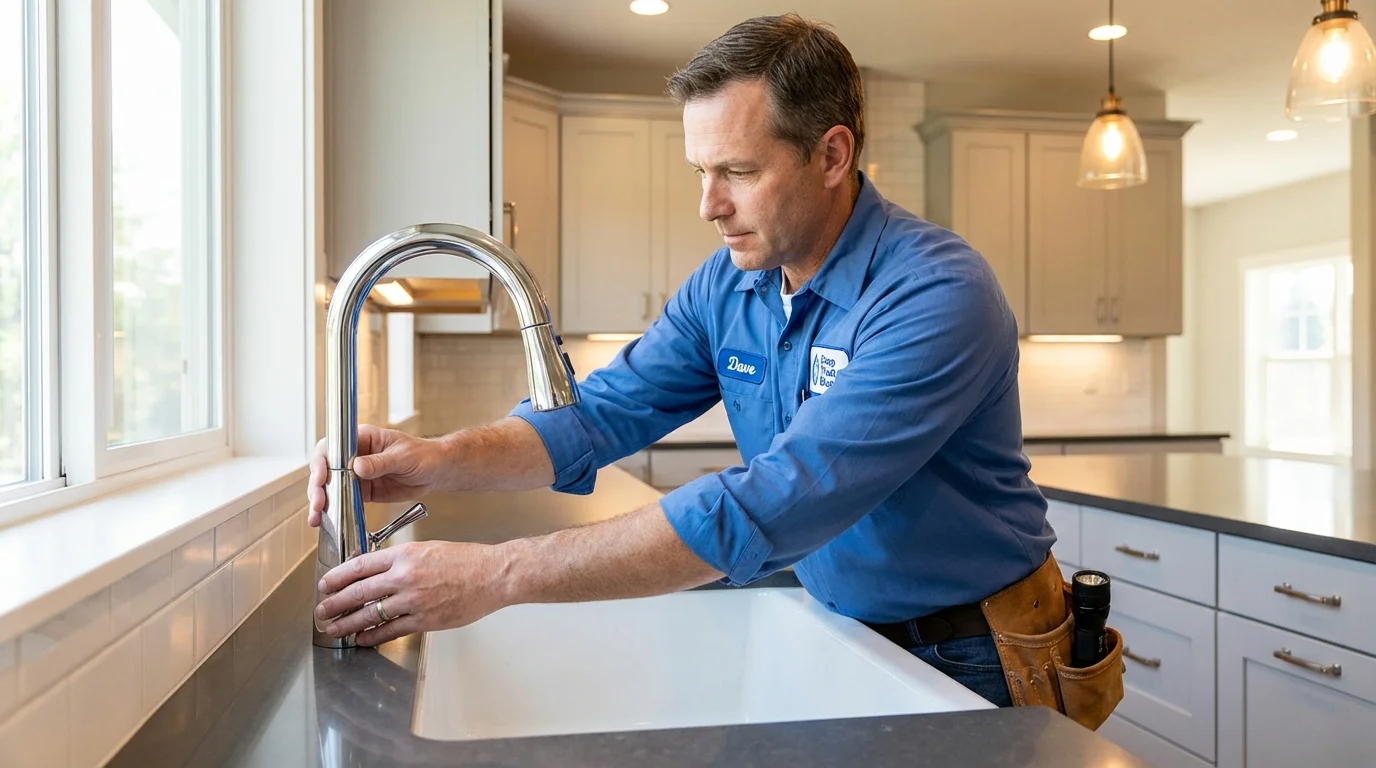 Kitchen faucet installation by Johns Plumbing LLC in Brazil