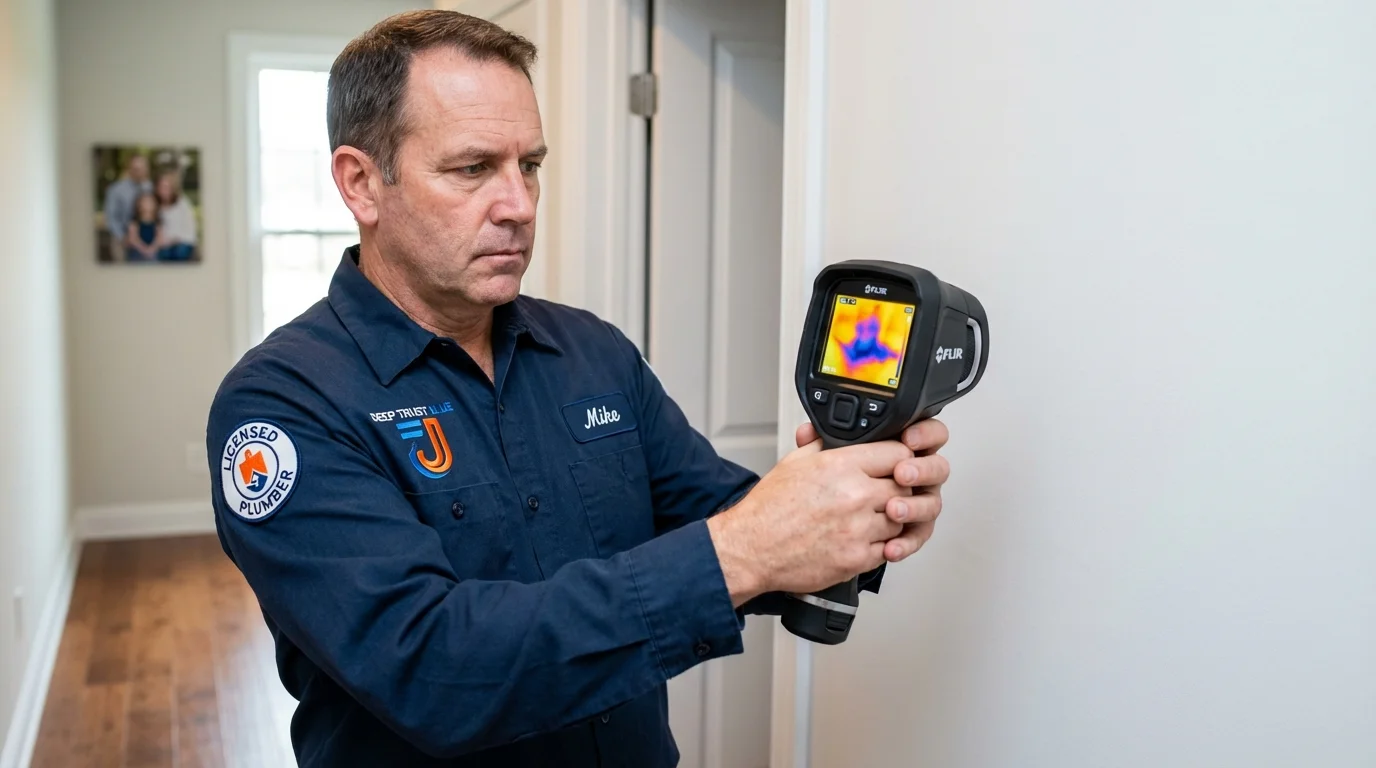 Thermal imaging leak detection by Johns Plumbing LLC in Brazil